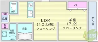 しゃとれ梅田町【6階】の間取り