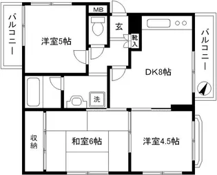 第二サニーマンション【3階】の間取り