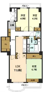 新松戸サンライトパストラル五番街A棟【13階】の間取り