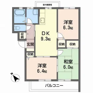 ヴィラージュ帆立 C棟【1階】の間取り