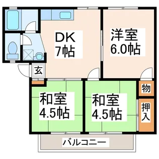 コーポリバーサイド【1階】の間取り