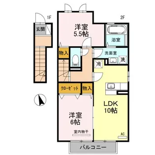サンクレスト【2階】の間取り