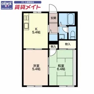メゾンにしたかと【1階】の間取り