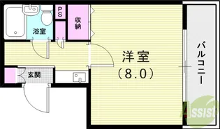 湊川サンシャイン【3階】の間取り