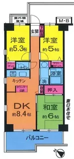 成田プリンスハイツ【3階】の間取り