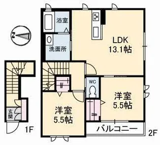 アイリスII【2階】の間取り