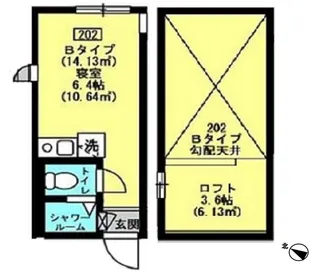 アンブランシュ大口B【2階】の間取り
