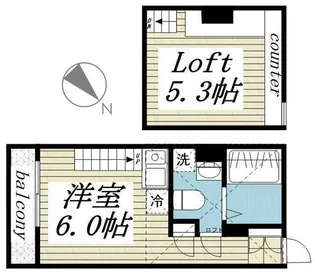 Akari habite B棟【1階】の間取り