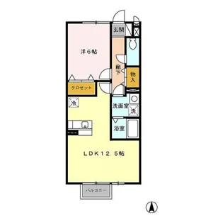 ルビーン・レオーネ B【2階】の間取り