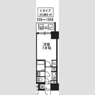 S-RESIDENCE新大阪駅前【15階】の間取り
