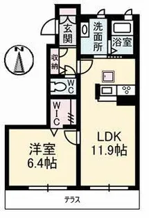 レーヴ【1階】の間取り