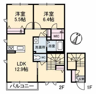 シャーメゾン中府【2階】の間取り