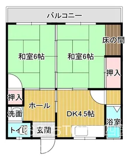 武村マンション朝日【1階】の間取り