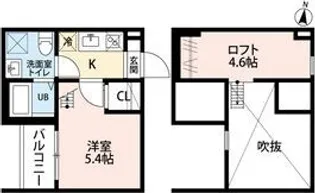 愛知県名古屋市守山区小幡南2【アパート】の間取り