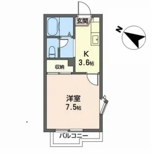 1Kの間取り画像