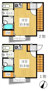 キューブスクエア駒西【1階】の間取り
