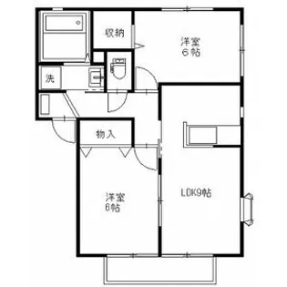 ハイツ・シャルムF【1階】の間取り