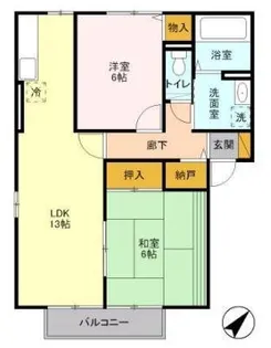 グランドソレイユG【1階】の間取り