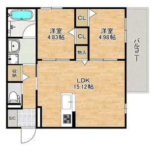 大阪府大阪市阿倍野区阪南町5【アパート】の間取り