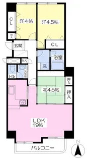 サンハイツ宇多津【4階】の間取り