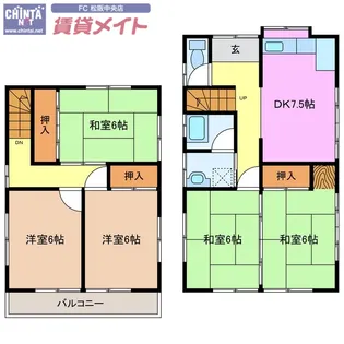 三重県松阪市大口町【一戸建】の間取り