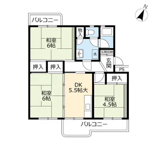 UR金鶏【5階】の間取り