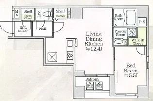 アイルプレミアム月島【4階】の間取り