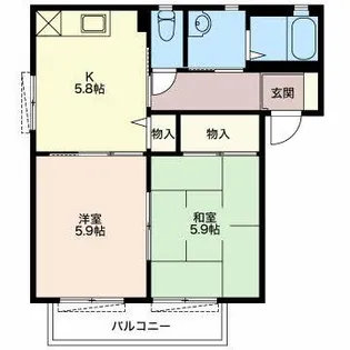 岐阜県岐阜市細畑4【アパート】の間取り