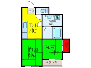ハイツ江田【2階】の間取り