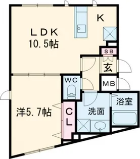 COCOCUBE AKABANE【4階】の間取り