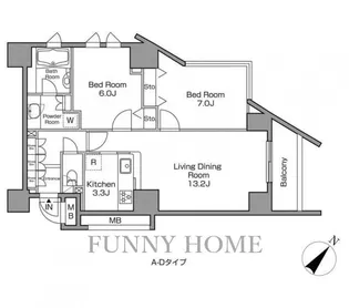 東京都目黒区上目黒2【マンション】の間取り