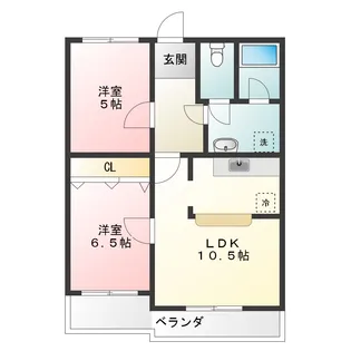 徳島県阿南市羽ノ浦町中庄なかれ【マンション】の間取り