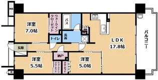 ブランズシティ南草津【6階】の間取り