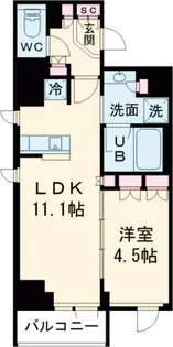 クレストコート旗の台【4階】の間取り
