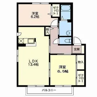 バリュージュひろまえ B【2階】の間取り