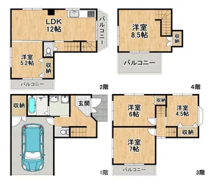 大阪府大阪市西成区松3【一戸建】の間取り
