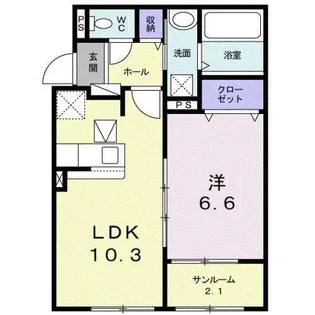 リ・ブラン【1階】の間取り