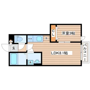 ディアコートII A棟【1階】の間取り