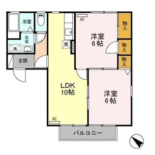 ハイカムール松園【2階】の間取り