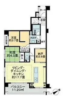 アルソレア馬事公苑【1階】の間取り