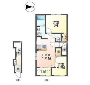 丹波篠山市西吹 新築アパート【2階】の間取り