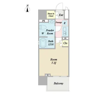 プライマル西大島小名木川【4階】の間取り