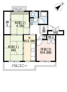 UR千葉ニュータウン内野【3階】の間取り
