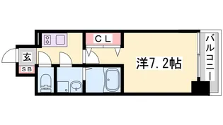 プレサンス三宮ポルト【9階】の間取り
