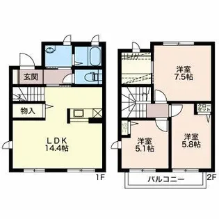 トリエル八幡の間取り