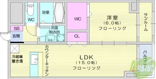 渡幸ベルメゾンDog&Cat【3階】の間取り