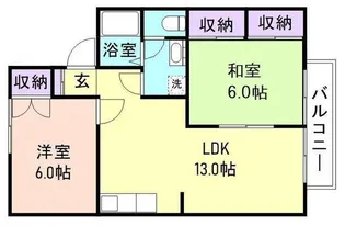 セジュール紀ノ川II【1階】の間取り