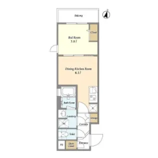 東京都新宿区新小川町【マンション】の間取り