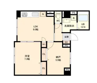 アブレスト西日暮里【7階】の間取り