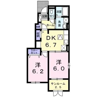 オーブ・ヴィラージュII【1階】の間取り